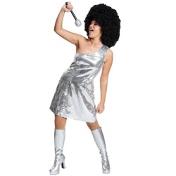 Kostým Flitrované šaty - stříbrné