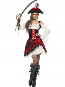 Kostým Pirátka červená - glamorous