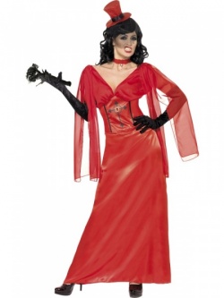 Kostým Vampírka - červené šaty